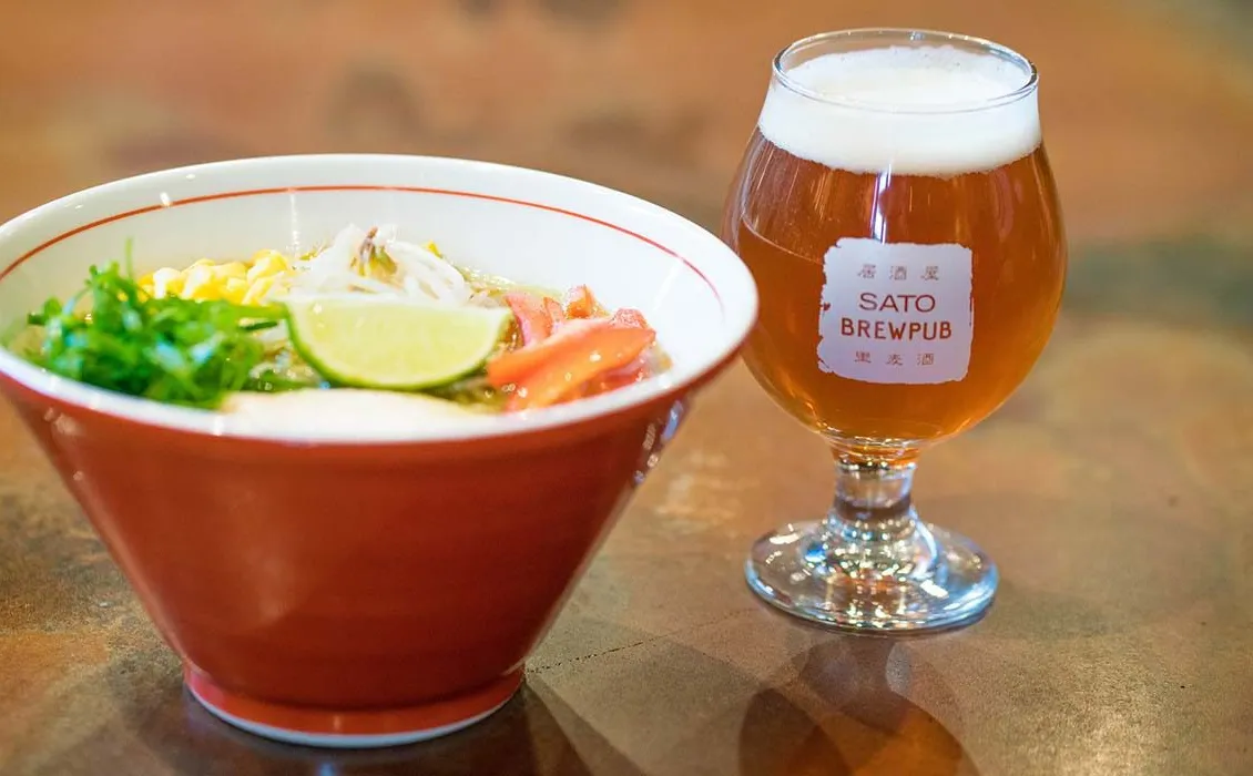 佐藤ブルーパブのメニュー ラーメン' title='メニューが豊富なビール醸造所とブルーパブ 11 軒