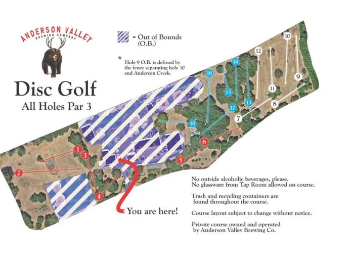Anderson Valley Disc Golf' title='A lemezgolf és a kézműves sör győzelmet ér el a helyi mozgások kombinálásával