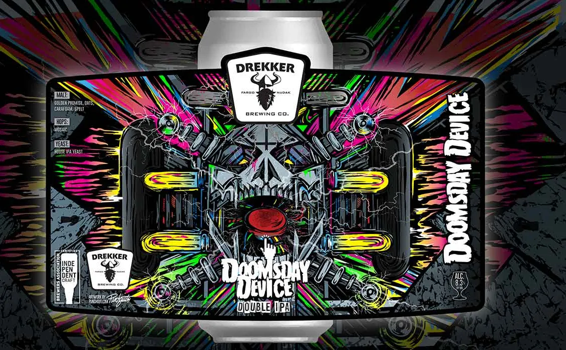 ドゥームズデイ・デバイスのビールラベル' title='隠されたシンボル イースターエッグとドレッカーのビールアートのダークな世界