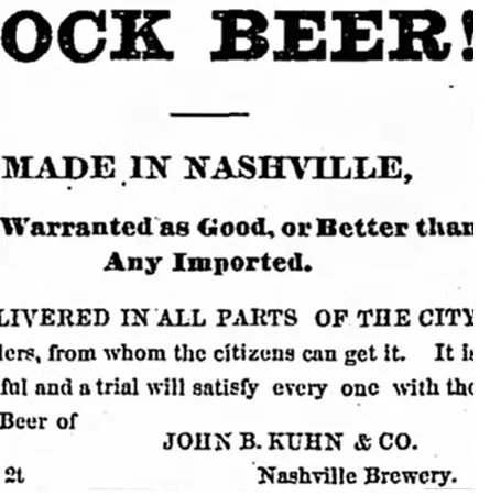 Nashville Bock øl' title='Sporing av Nashvilles tyske bryggerv