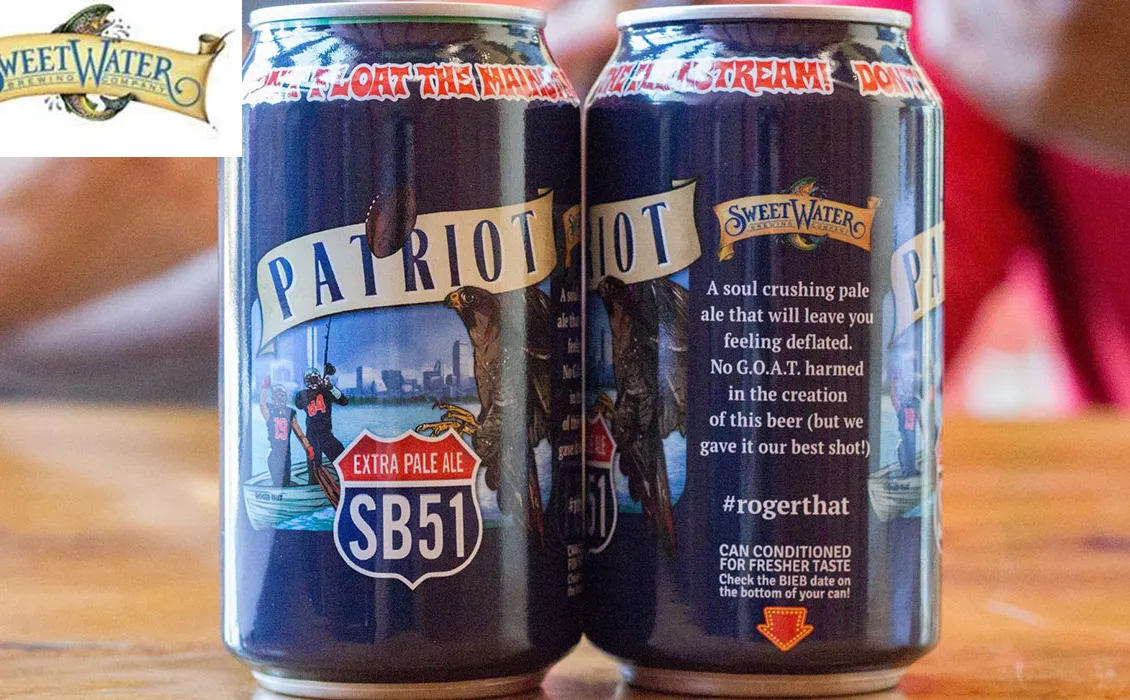 애틀랜타의 SweetWater, 패트리어트 맥주 출시, 슈퍼볼 베팅에서 성공