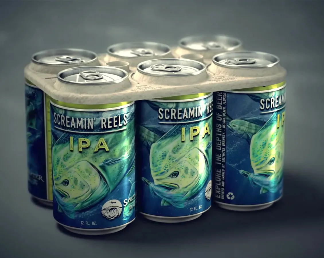 Cervecería de agua salada crea anillos comestibles en paquetes de seis