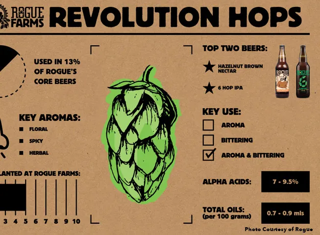혁명-홉' title='Rogue Farms는 산타의 작업장과 같지만 홉 애호가를 위한 곳입니다.