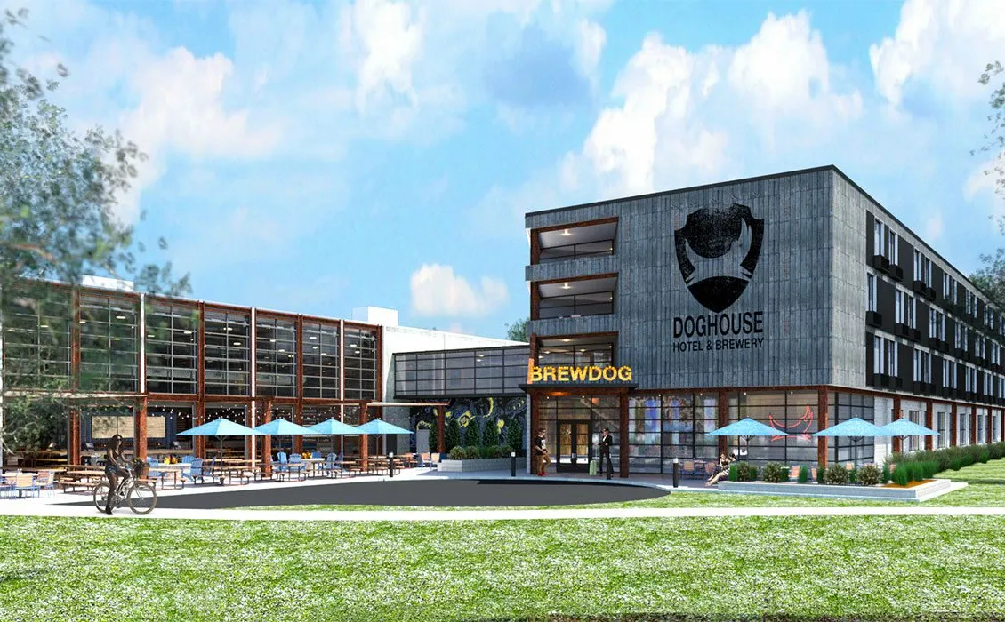 Hôtel BrewDog DogHouse' title='BrewDog dévoile les plans de DogHouse, un hôtel de bière artisanale financé par le financement participatif au siège de la nouvelle brasserie de l'Ohio