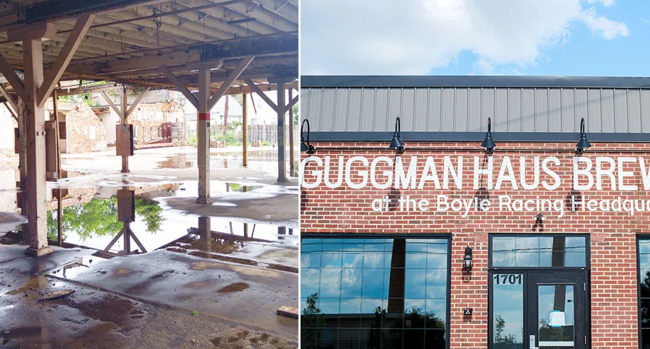 guggman haus brygning før og efter' title='Revitalisering af kvarterer og genskabende minder