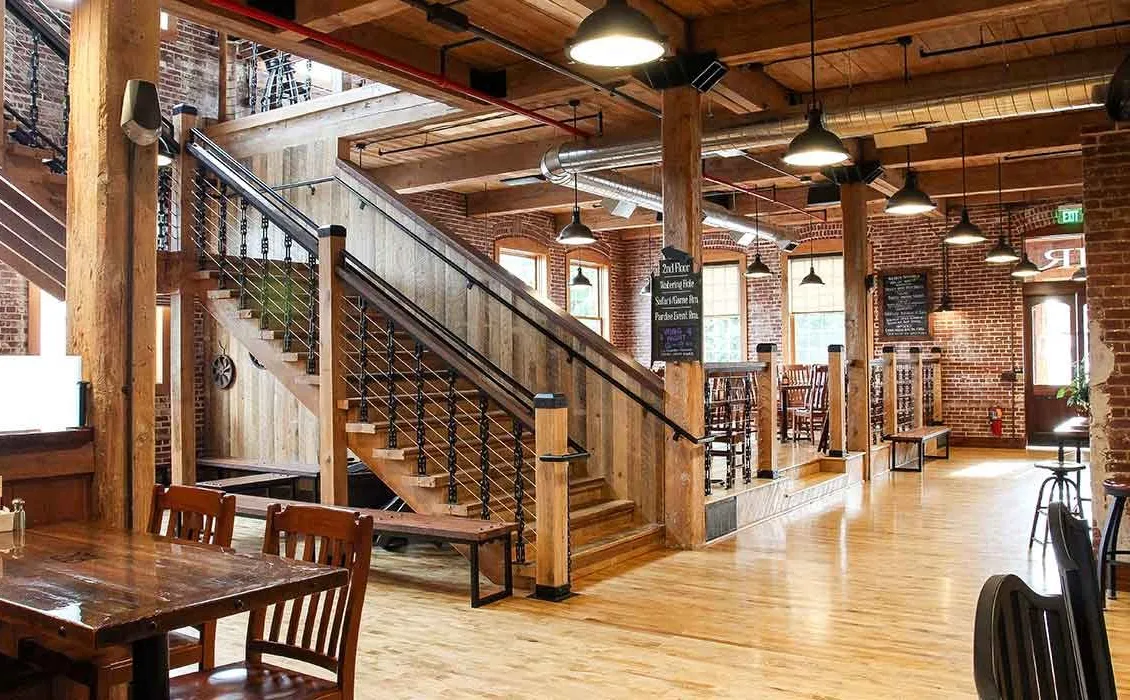 rusten skinnebrygging' title='Old Manufacturing Building er nå Pennsylvanias største bryggepub