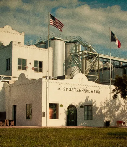 extérieur de la brasserie Spoetzl' title='Garder casher la bière artisanale