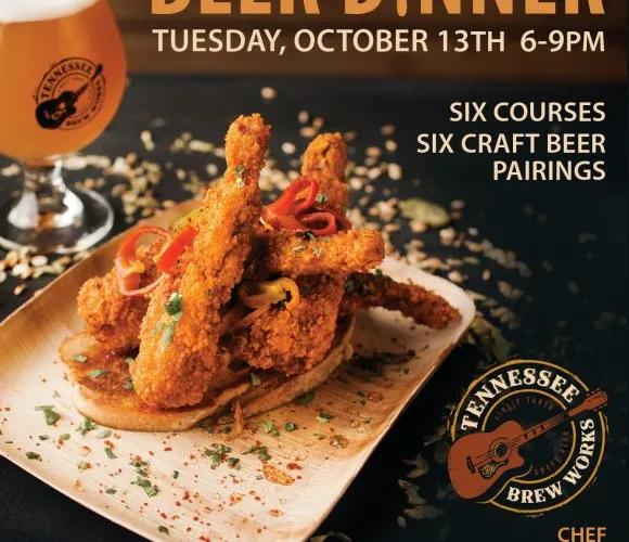 Tennessee Brew Works presenta: CENA DE CERVEZA con el chef Jay Mitchell