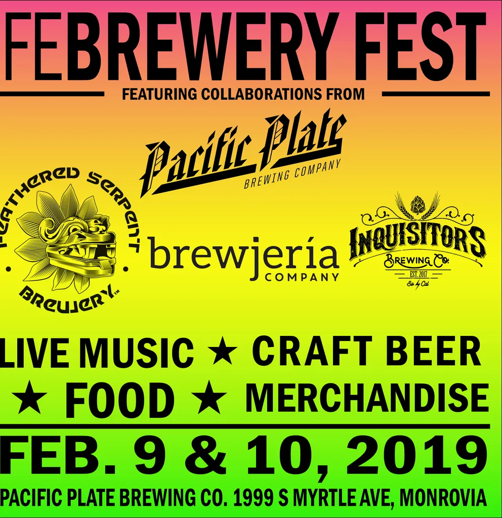 Pacific Plate Brewing이 2월BREWERY Fest를 선보입니다.