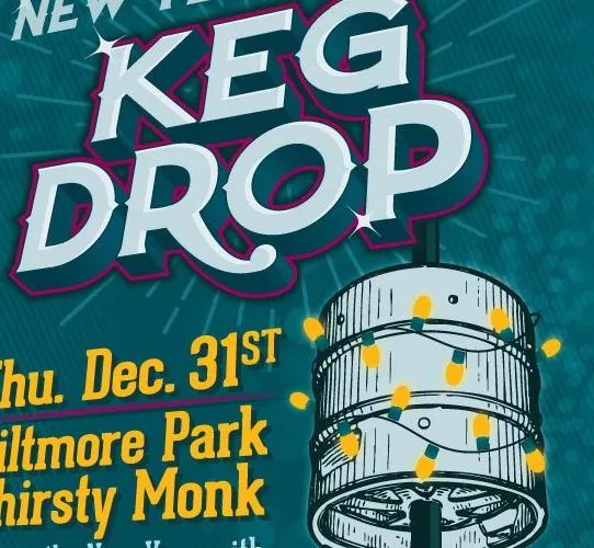 Thirsty Monk Biltmore Park är värd för South Ashevilles nyårsfirande med 3:e årliga fatdropp