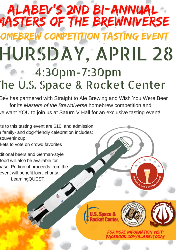 AlaBev organisera un événement de dégustation du concours Masters of the Brewniverse au U.S. Space and Rocket Center à Huntsville