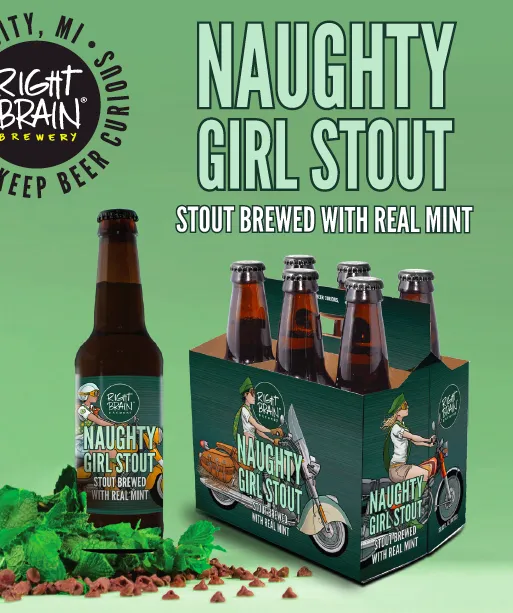 Right Brain Brewery lanserer Naughty Girl Mint Stout i sekspakker