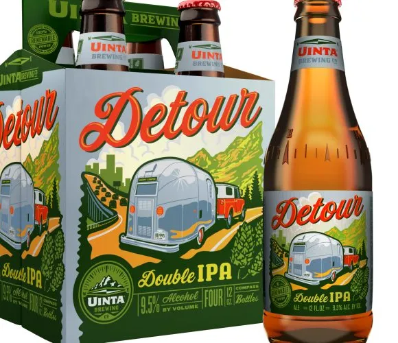 Uinta avviker från original Detour Double IPA-förpackning