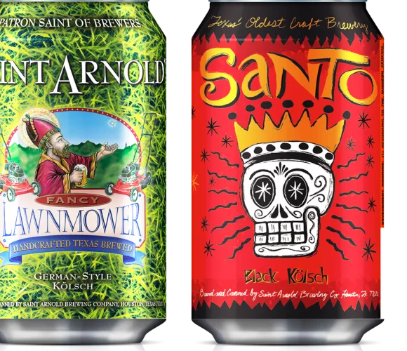 Saint Arnold Brewing frigiver plæneklipper og Santo i dåser i dag