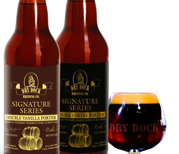 Dry Dock Brewing Co. udgiver Signature Series Double Vanilla Porter og Double Coffee Porter