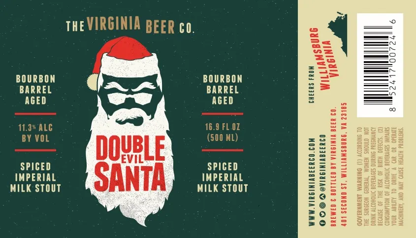 Double Evil Santa de Virginia Beer Co: brunch de lanzamiento de botellas del Black Friday