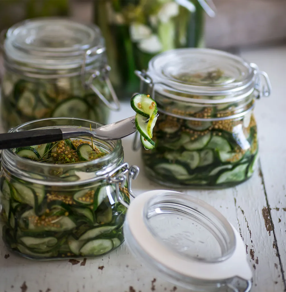 Süße und würzige Biergurken