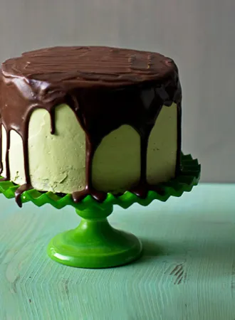 Torta Stout al cioccolato fondente con crema al burro svizzera alla menta